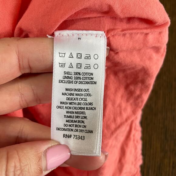 Cynthia Rowley Pink Peach Baby Girls Romper Pom Pom Fringe Size 12M Months - Picture 8 of 8